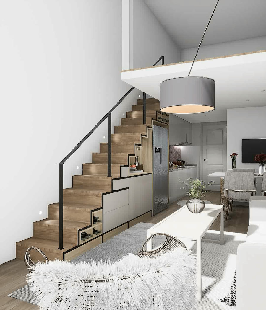 Compact Loft Stair Kitchen