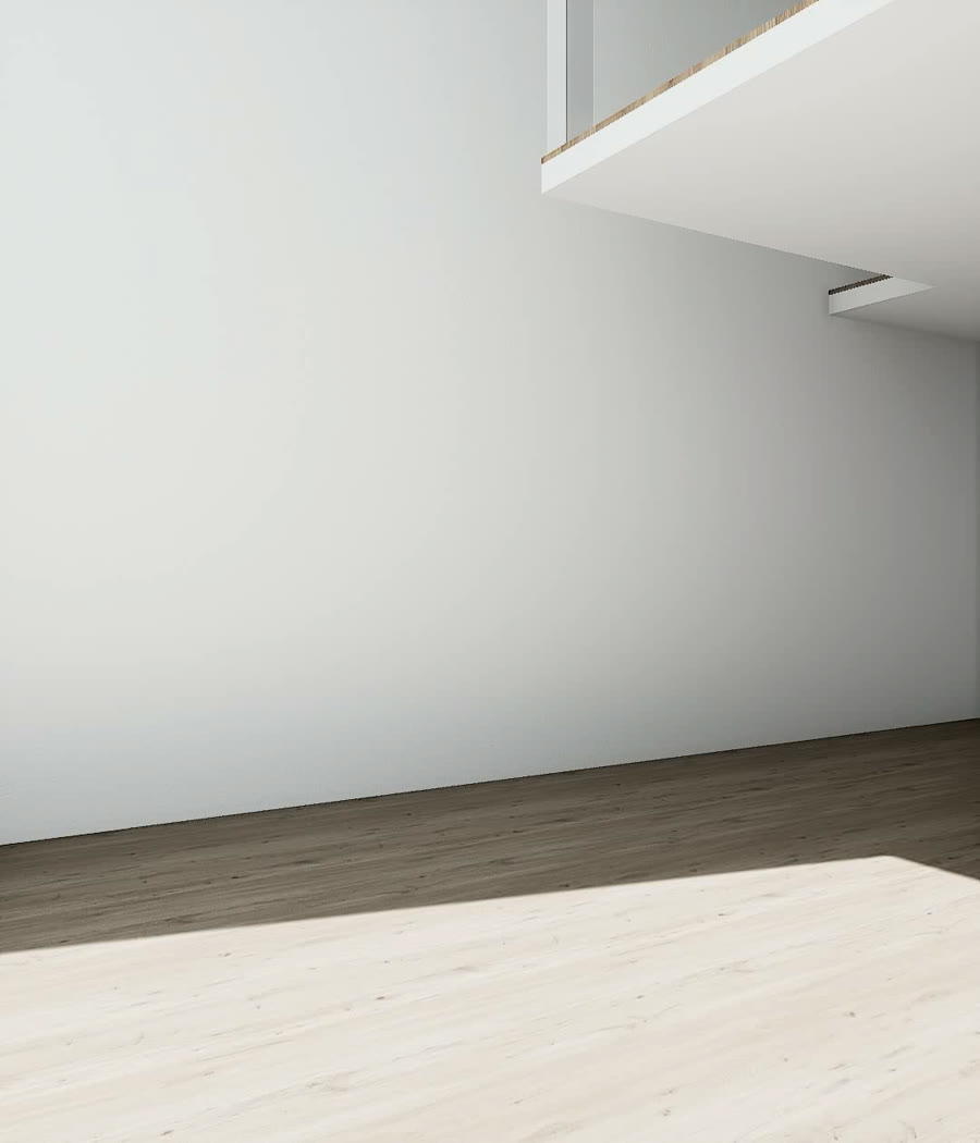 After removing the original stair, the relationship between stair and kitchen is rebuilt from an empty space